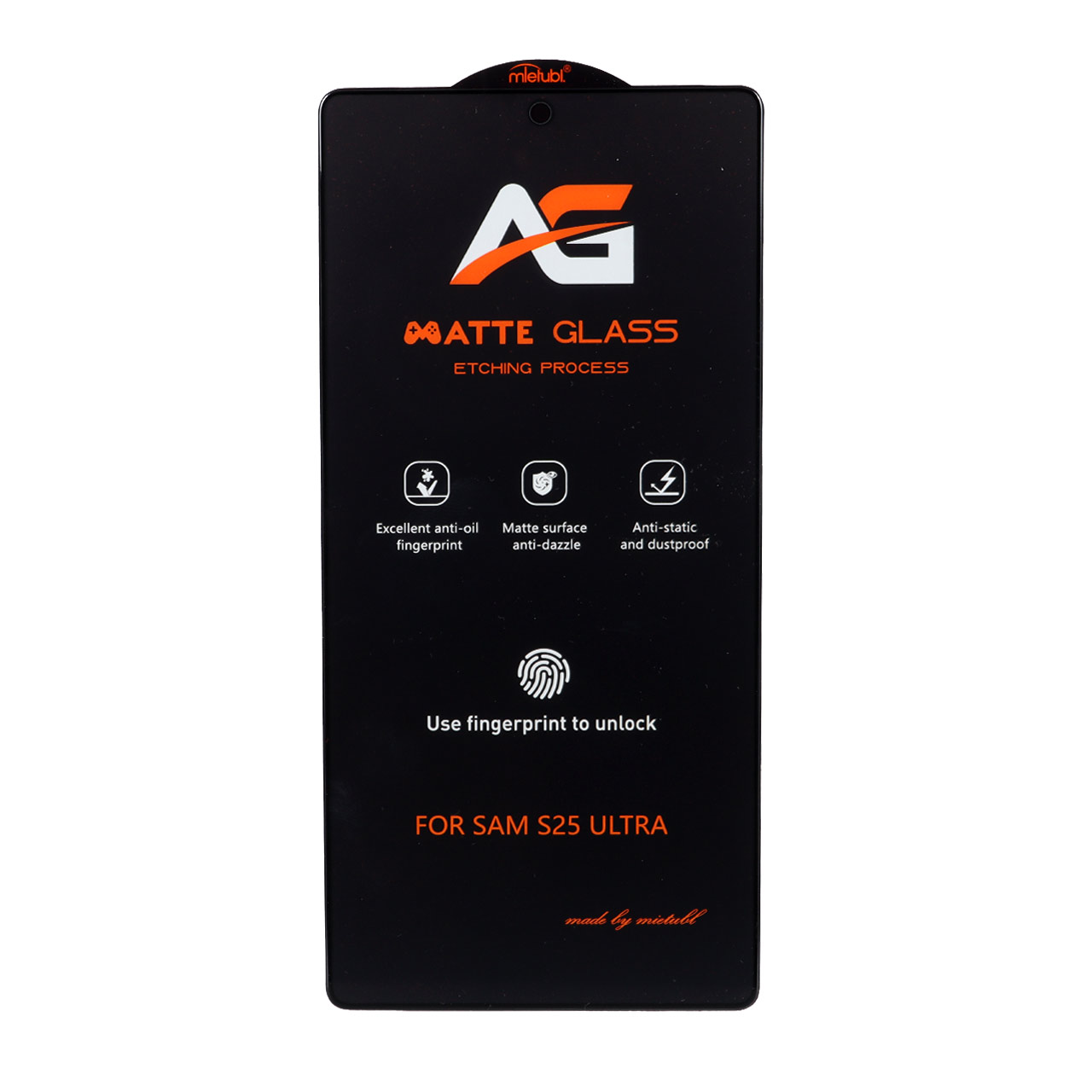 محافظ صفحه نمایش شیشه ای مات Full Cover Anti Static Mietubl AG مدل NTC - Samsung Galaxy S25 Ultra